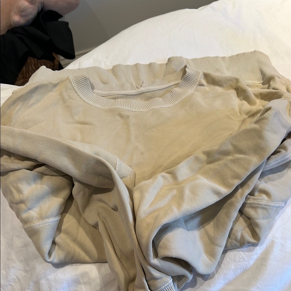 Aerie Cream Ribbed Knit Top